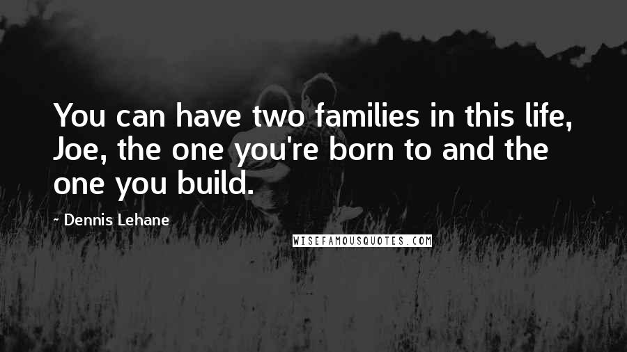 Dennis Lehane Quotes: You can have two families in this life, Joe, the one you're born to and the one you build.