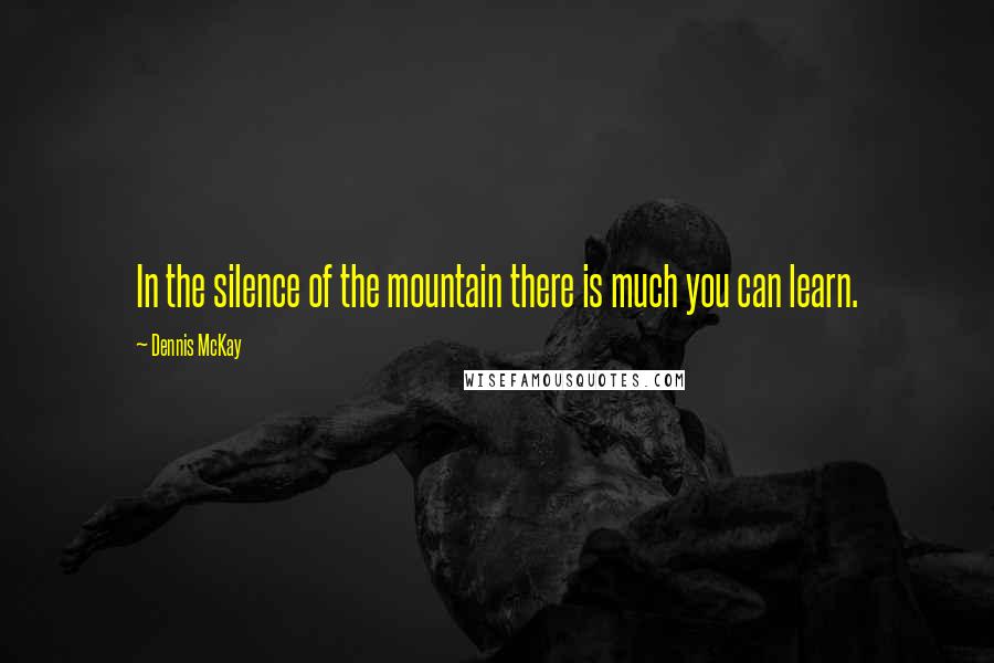 Dennis McKay Quotes: In the silence of the mountain there is much you can learn.