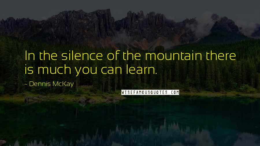 Dennis McKay Quotes: In the silence of the mountain there is much you can learn.