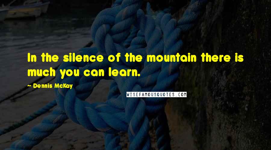 Dennis McKay Quotes: In the silence of the mountain there is much you can learn.