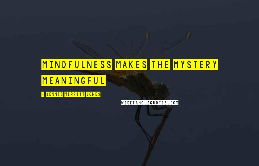 Dennis Merritt Jones Quotes: Mindfulness Makes the Mystery Meaningful