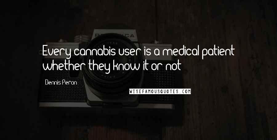 Dennis Peron Quotes: Every cannabis user is a medical patient whether they know it or not