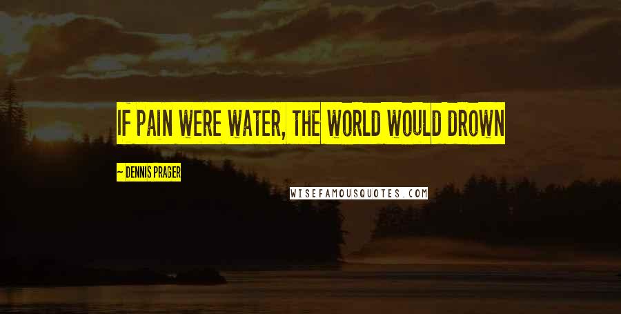 Dennis Prager Quotes: If pain were water, the world would drown