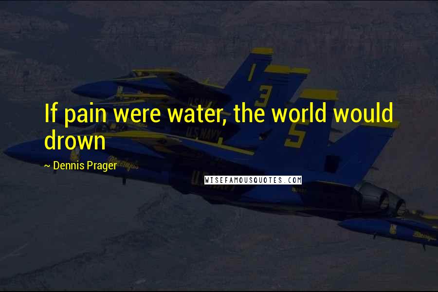 Dennis Prager Quotes: If pain were water, the world would drown