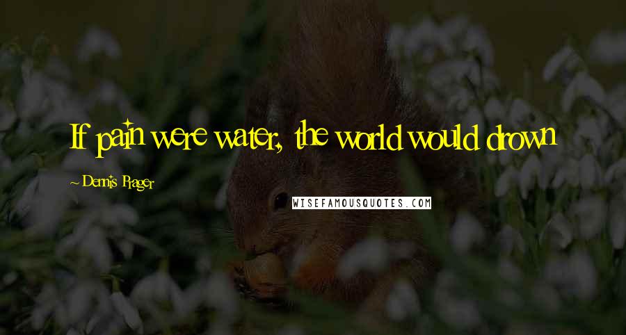 Dennis Prager Quotes: If pain were water, the world would drown