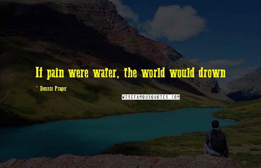 Dennis Prager Quotes: If pain were water, the world would drown