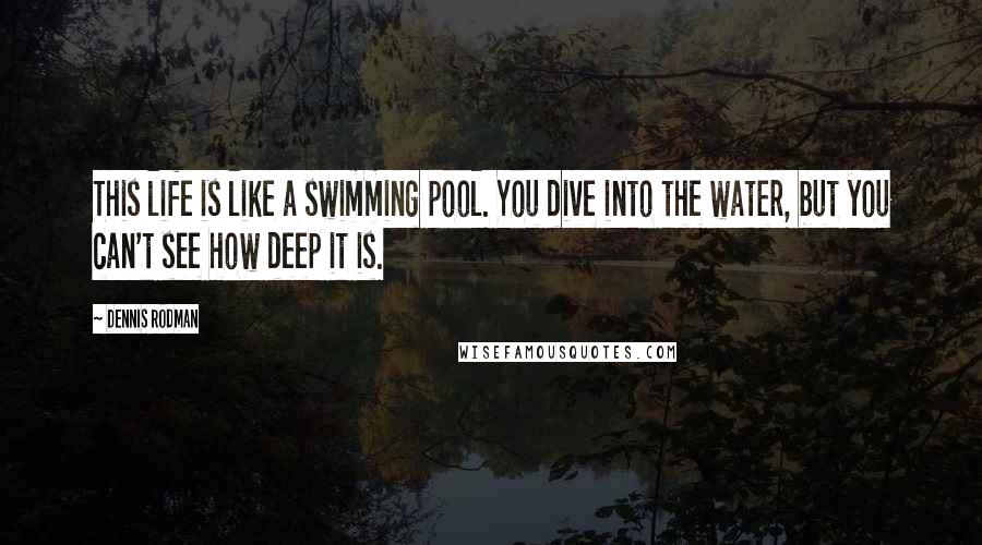 Dennis Rodman Quotes: This life is like a swimming pool. You dive into the water, but you can't see how deep it is.