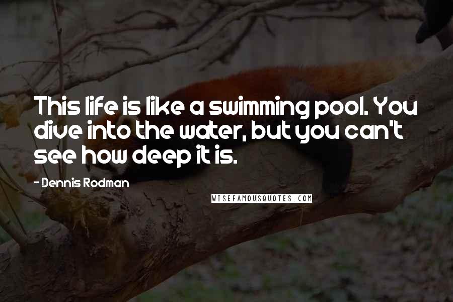 Dennis Rodman Quotes: This life is like a swimming pool. You dive into the water, but you can't see how deep it is.