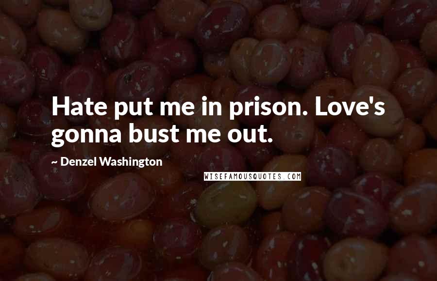 Denzel Washington Quotes: Hate put me in prison. Love's gonna bust me out.