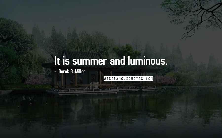 Derek B. Miller Quotes: It is summer and luminous.