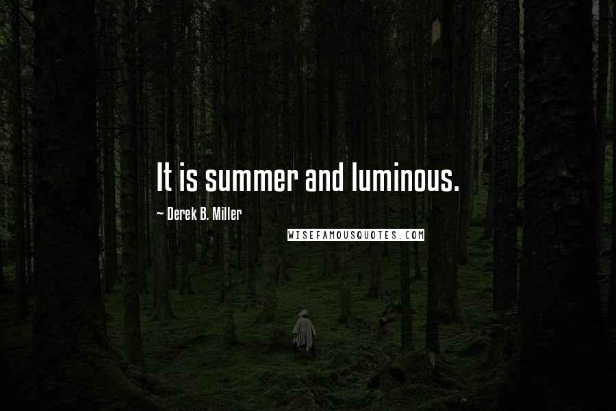 Derek B. Miller Quotes: It is summer and luminous.