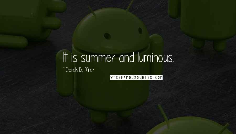 Derek B. Miller Quotes: It is summer and luminous.