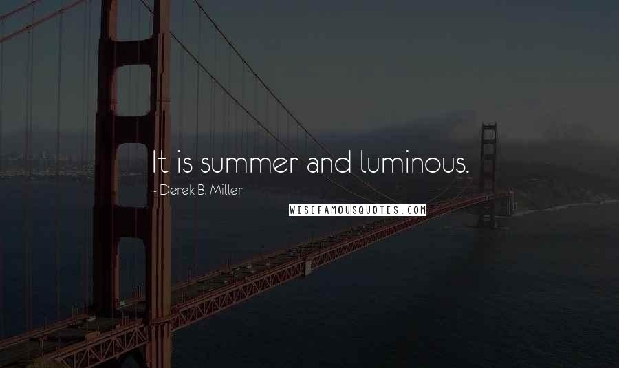 Derek B. Miller Quotes: It is summer and luminous.