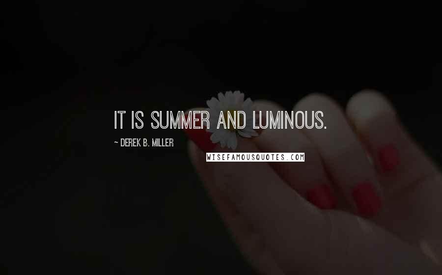 Derek B. Miller Quotes: It is summer and luminous.