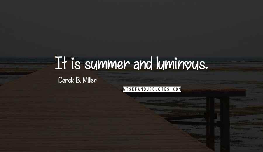 Derek B. Miller Quotes: It is summer and luminous.