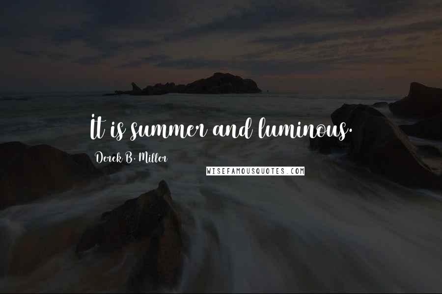 Derek B. Miller Quotes: It is summer and luminous.