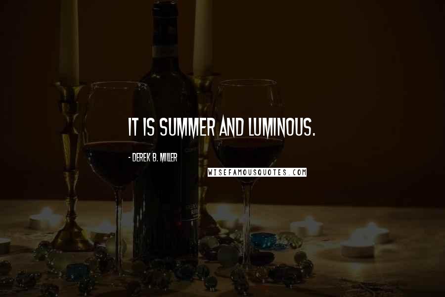 Derek B. Miller Quotes: It is summer and luminous.