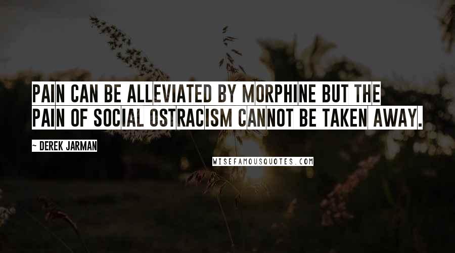 Derek Jarman Quotes: Pain can be alleviated by morphine but the pain of social ostracism cannot be taken away.