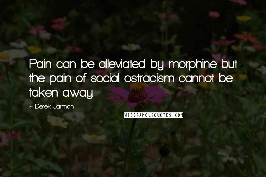 Derek Jarman Quotes: Pain can be alleviated by morphine but the pain of social ostracism cannot be taken away.