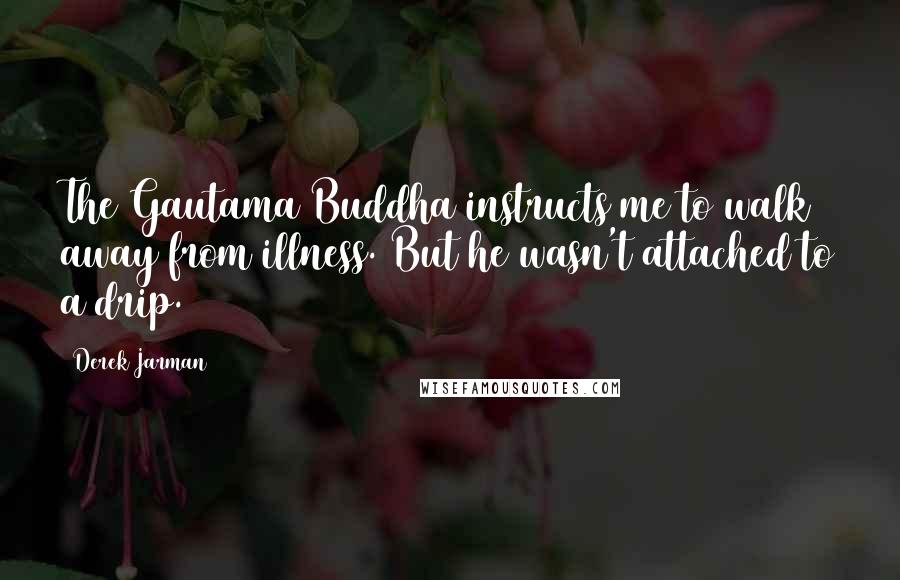 Derek Jarman Quotes: The Gautama Buddha instructs me to walk away from illness. But he wasn't attached to a drip.