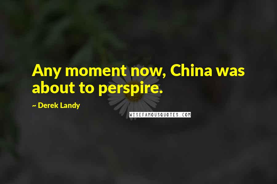 Derek Landy Quotes: Any moment now, China was about to perspire.