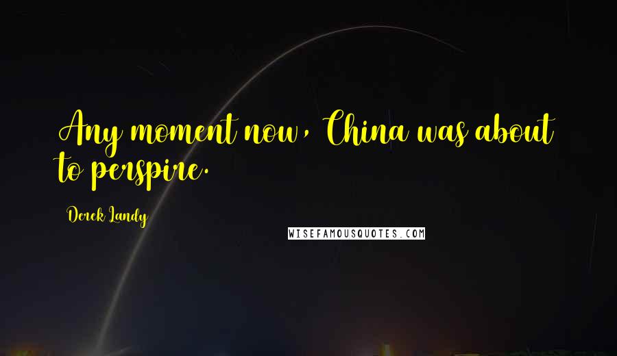 Derek Landy Quotes: Any moment now, China was about to perspire.