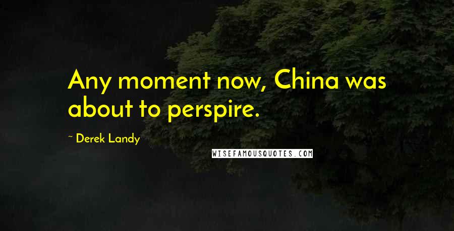 Derek Landy Quotes: Any moment now, China was about to perspire.