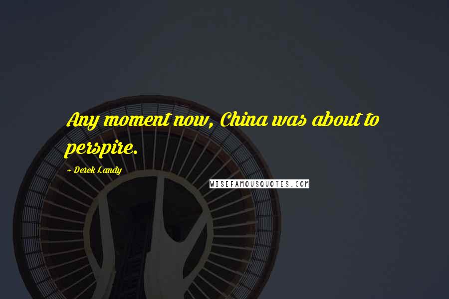 Derek Landy Quotes: Any moment now, China was about to perspire.