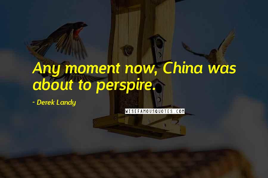 Derek Landy Quotes: Any moment now, China was about to perspire.