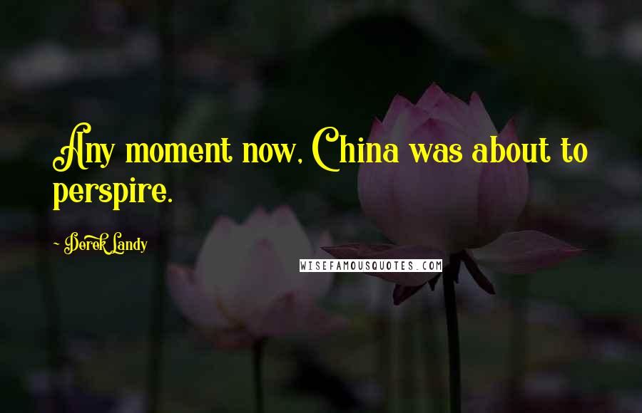 Derek Landy Quotes: Any moment now, China was about to perspire.