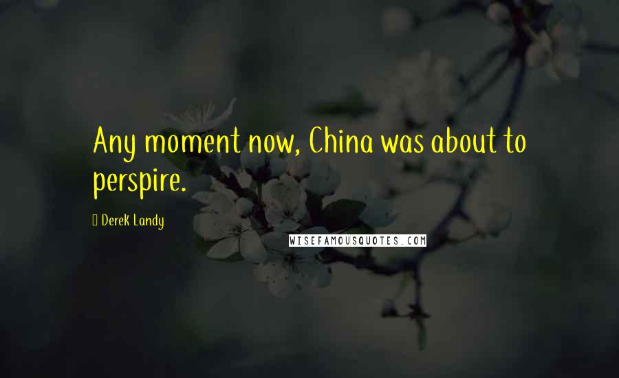 Derek Landy Quotes: Any moment now, China was about to perspire.