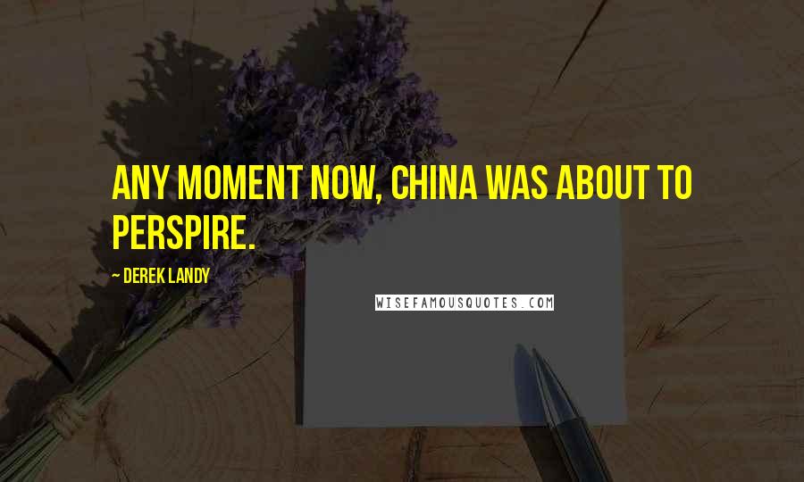 Derek Landy Quotes: Any moment now, China was about to perspire.