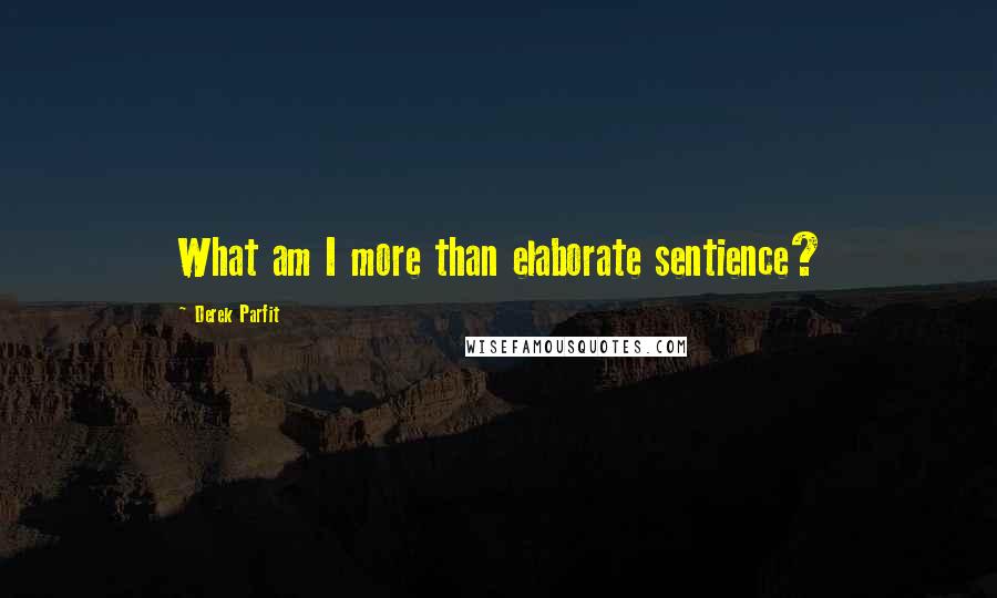 Derek Parfit Quotes: What am I more than elaborate sentience?