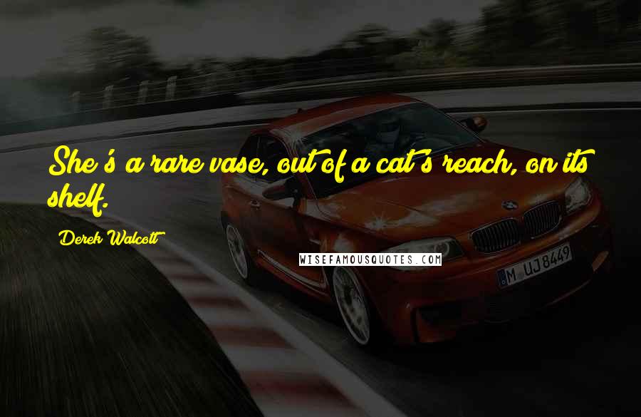 Derek Walcott Quotes: She's a rare vase, out of a cat's reach, on its shelf.