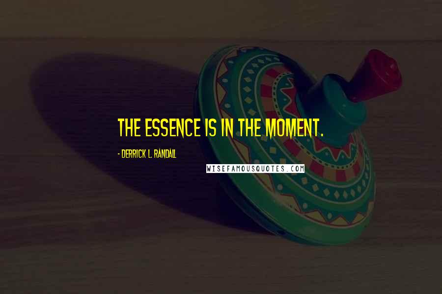 Derrick L. Randall Quotes: The essence is in the moment.