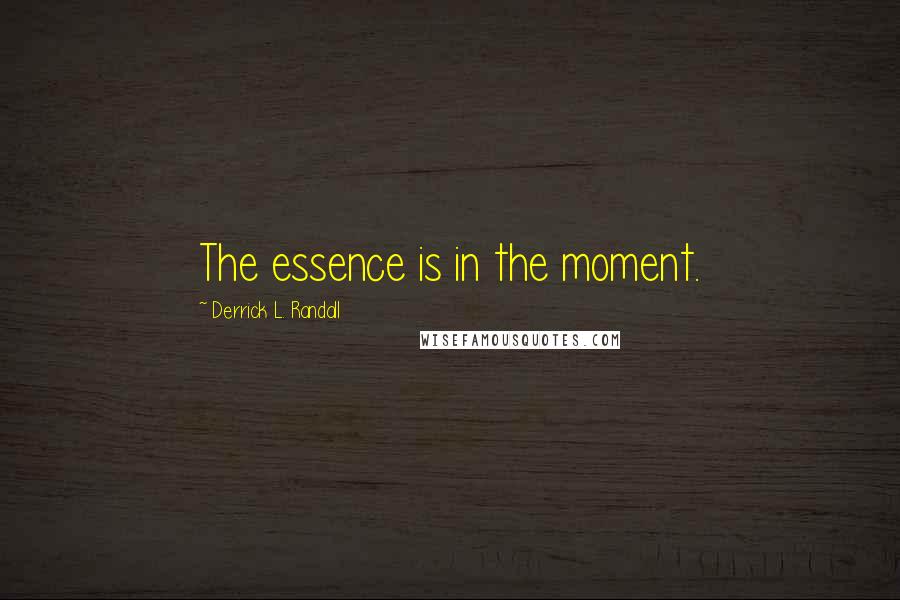 Derrick L. Randall Quotes: The essence is in the moment.