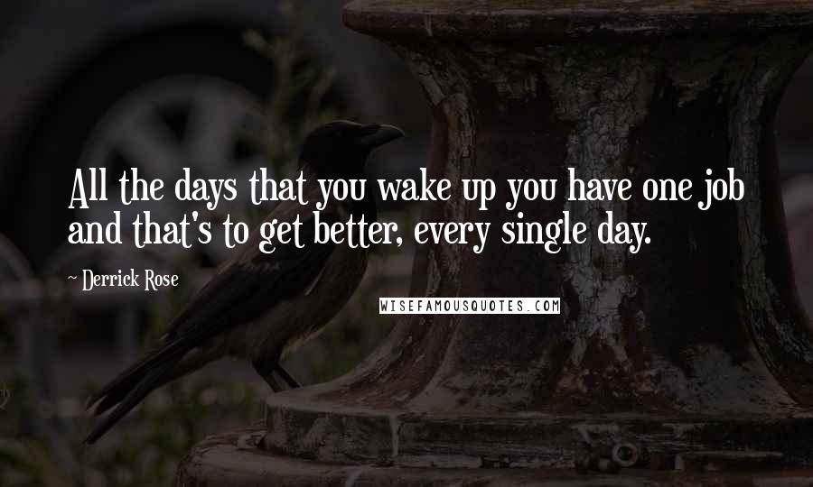 Derrick Rose Quotes: All the days that you wake up you have one job and that's to get better, every single day.