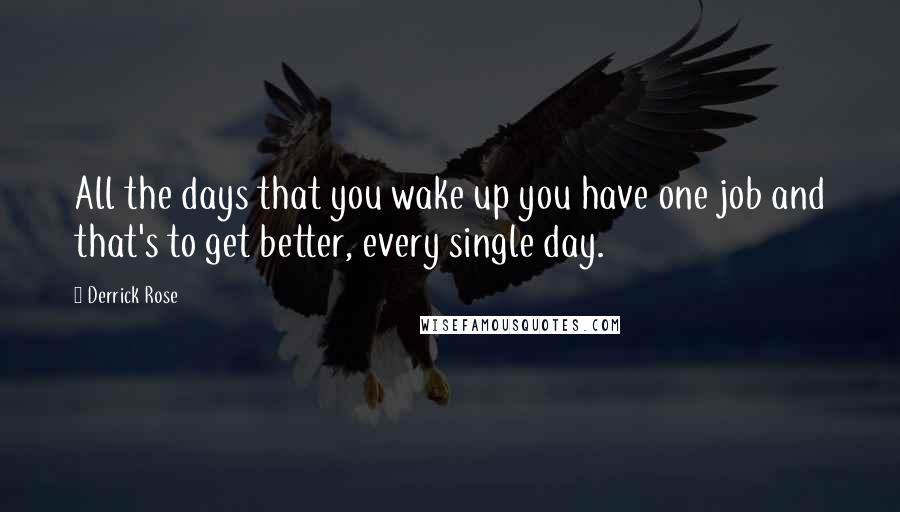 Derrick Rose Quotes: All the days that you wake up you have one job and that's to get better, every single day.