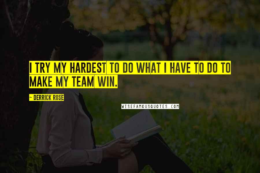 Derrick Rose Quotes: I try my hardest to do what I have to do to make my team win.