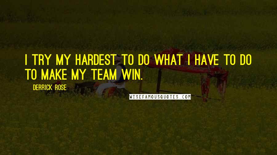Derrick Rose Quotes: I try my hardest to do what I have to do to make my team win.