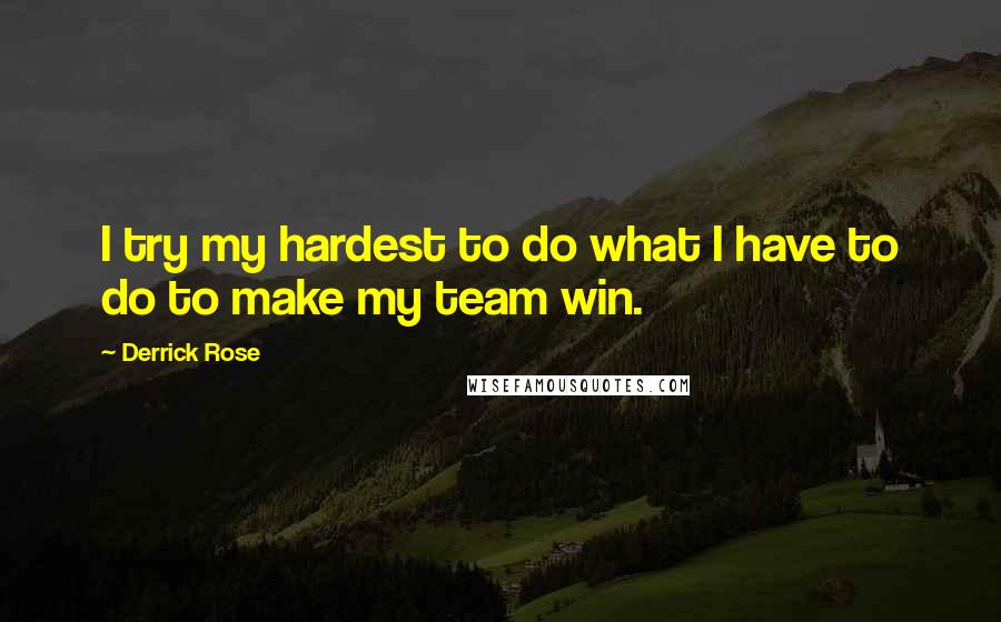 Derrick Rose Quotes: I try my hardest to do what I have to do to make my team win.