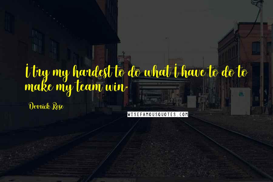 Derrick Rose Quotes: I try my hardest to do what I have to do to make my team win.