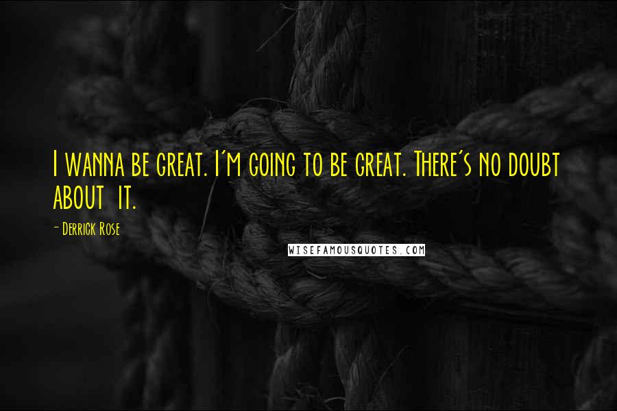 Derrick Rose Quotes: I wanna be great. I'm going to be great. There's no doubt about it.
