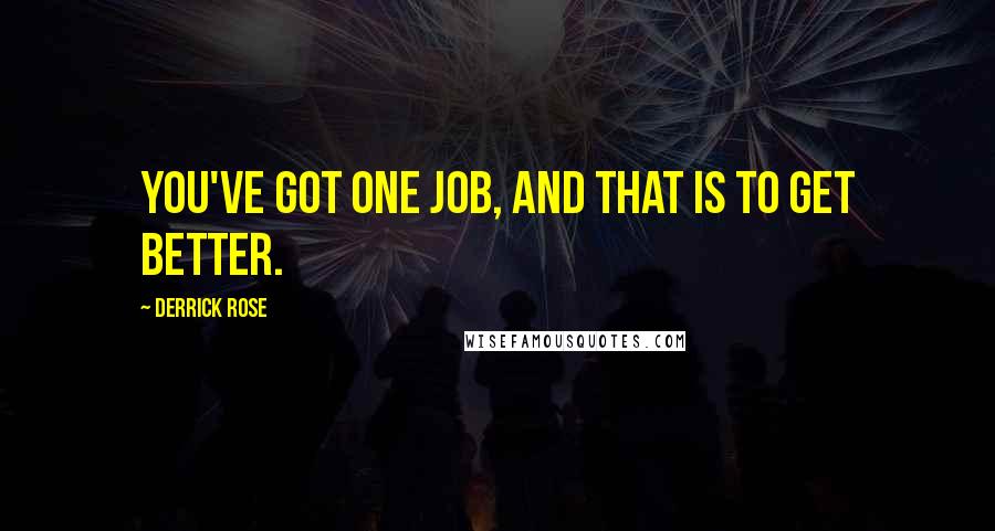 Derrick Rose Quotes: You've got one job, and that is to get better.