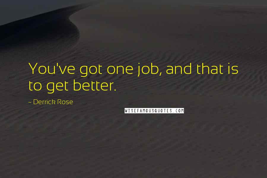 Derrick Rose Quotes: You've got one job, and that is to get better.