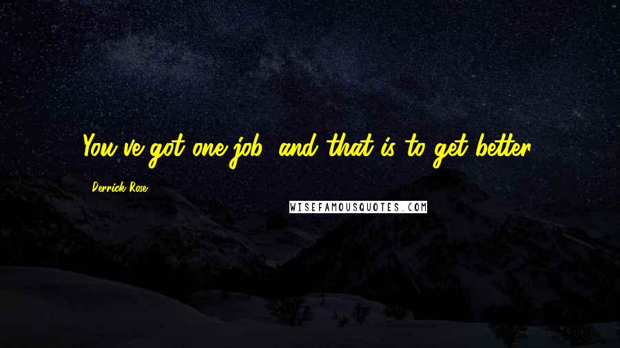 Derrick Rose Quotes: You've got one job, and that is to get better.