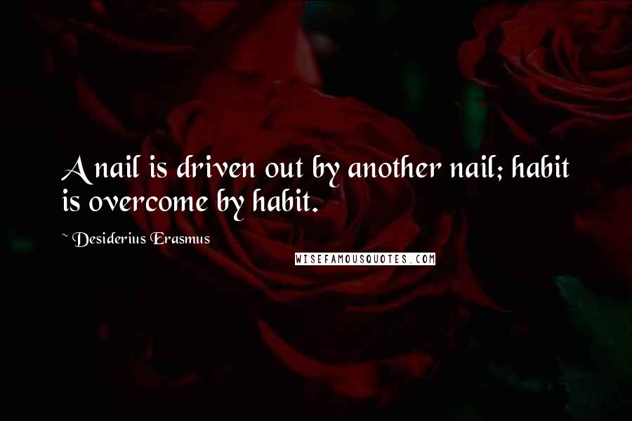 Desiderius Erasmus Quotes: A nail is driven out by another nail; habit is overcome by habit.