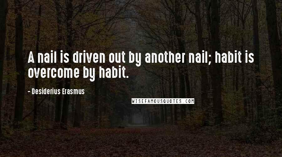 Desiderius Erasmus Quotes: A nail is driven out by another nail; habit is overcome by habit.