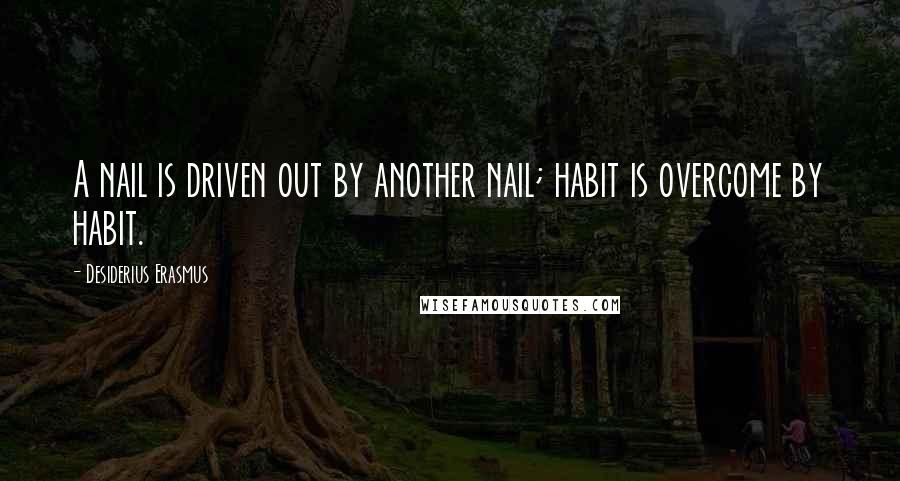 Desiderius Erasmus Quotes: A nail is driven out by another nail; habit is overcome by habit.