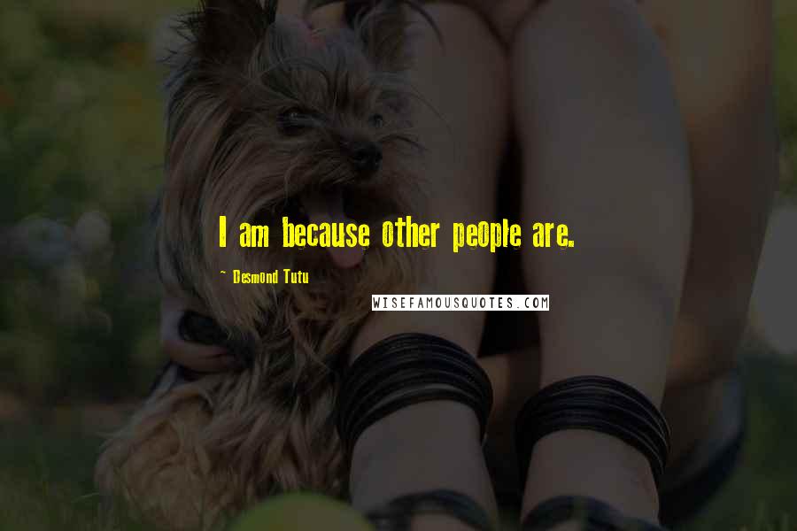 Desmond Tutu Quotes: I am because other people are.